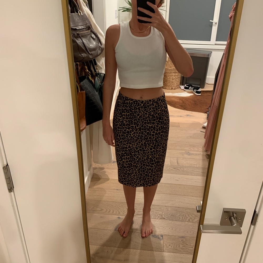 J.Crew cheetah pencil skirt